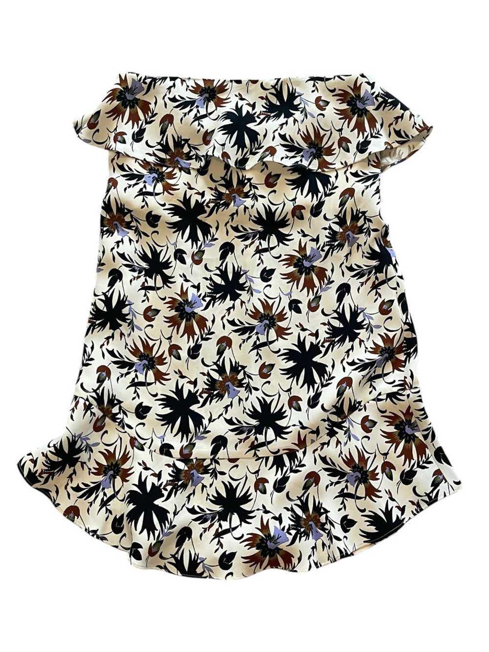 A.L.C. Romy Strapless Ruffle Mini Dress In White Floral, 100% Silk, Size 6 - Picture 3 of 16